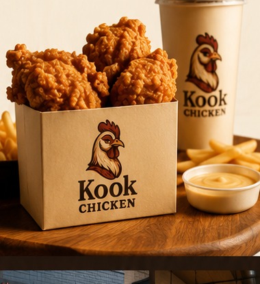 Menu Kook Chicken com frango, batatas e bebida